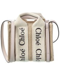 Chloé - Woody Nano Canvas & Leather Tote - Lyst