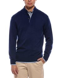 N.Peal Cashmere - Half Button 100% Cashmere Mock Neck Sweater - Lyst