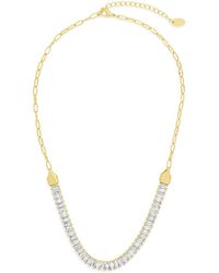 Sterling Forever - 14k Plated Cz Sarai Chain Necklace - Lyst