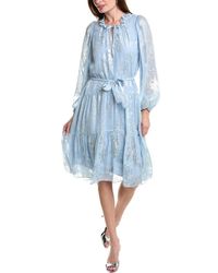 Kobi Halperin - Kathryn Peasant Silk-blend Midi Dress - Lyst