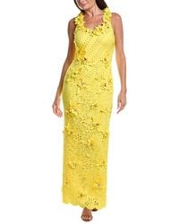 Badgley Mischka - Scuba 3D Flowers Gown - Lyst