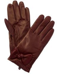 Bruno Magli - Bow Detail Cashmere-Lined Leather Gloves - Lyst
