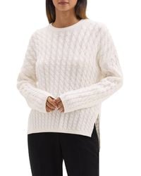 Theory - Karenia Cable Knit Wool & Cashmere-Blend Sweater - Lyst