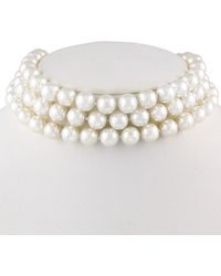 Splendid Silver 10-11mm Shell Pearl Choker Necklace - Metallic