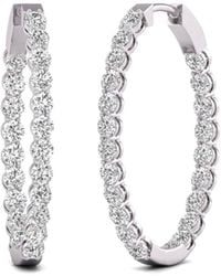 Diana M. Jewels - Diana M. Fine Jewelry 14k 7.00 Ct. Tw. Lab Grown Diamond Hoops - Lyst