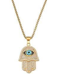 Eye Candy LA - The Bold Collection Titanium Cz Hamsa Eye Pendant Necklace - Lyst