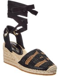 Ferragamo - Leather & Raffia Espadrille - Lyst
