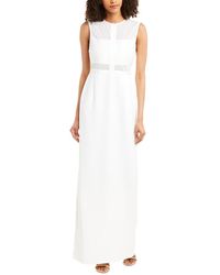 halston heritage satin and organza tiered degradé gown