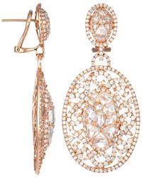 Diana M. Jewels - Fine Jewelry 18k Rose Gold 8.05 Ct. Tw. Diamond Earrings - Lyst