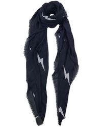 Blue Pacific - Tissue Cashmere-Blend Lightning Bolts Scarf - Lyst