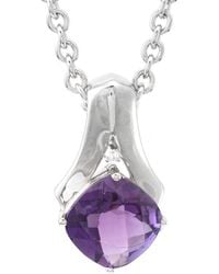 Gemstones - Silver 3.57 Ct. Tw. Diamond & Amethyst Pendant Necklace - Lyst
