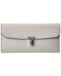 TOTEME - T-Lock Fold-Over Leather Continental Wallet - Lyst