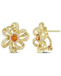 Rina Limor - Gold Over Silver 1.56 Ct. Tw. Gemstone Flower Earrings - Lyst