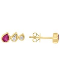 Effy Fine Jewelry - 14K 0.57 Ct. Tw. Diamond & Ruby Earrings - Lyst