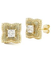 Glaze Jewelry - 14K Plated Cz Clover Earrings - Lyst