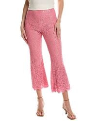 Michael Kors - Mid-Rise Sequined Floral Lace Bootcut-Leg Cropped Pants - Lyst