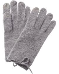 Phenix Bow Detail Cashmere Gloves - Grey