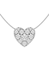 Lab Grown Diamonds - 14K 2.00 Ct. Tw. Lab-Grown Diamond Heart Pendant Necklace - Lyst