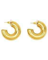 petit moments - 18K Plated Stainless Steel Hoop Earrings - Lyst