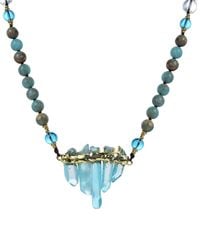 Eye Candy LA - Blue & Clear Beaded Handmade Necklace - Lyst