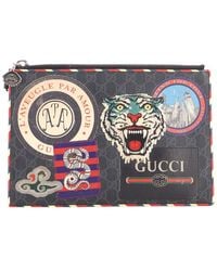 Gucci - Gg Coated Canvas Night Courrier Pouch With Applique (Authentic Pre-Loved) - Lyst