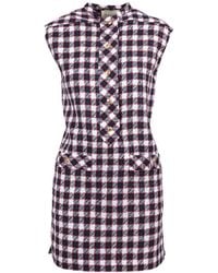 Gucci - Check Tweed Tunic Dress - Lyst