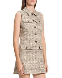 Theory - Mix Tweed Military Mini Dress - Lyst