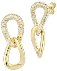 Sphera Milano - 14k Over Silver Cz Link Chain Drop Earrings - Lyst