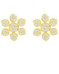 Suzy Levian - 14k 0.13 Ct. Tw. Diamond Snowflake Earrings - Lyst
