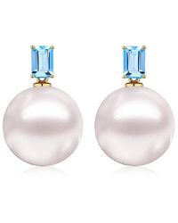 Kai Fine Jewelry - 14K 1.30 Ct. Tw. Topaz & 12-13Mm Pearl Drop Earrings - Lyst