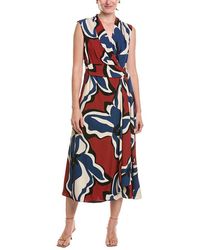 Anne Klein - Surplice Wrap Midi Dress - Lyst