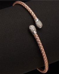 Meshmerise - 18k Over Silver 0.20 Ct. Tw. Diamond Bangle Bracelet - Lyst