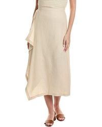 Lafayette 148 New York - Drape Front Linen Maxi Skirt - Lyst