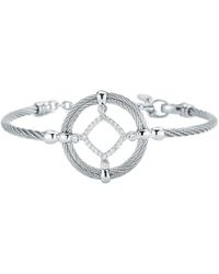 Alor 18k 0.28 Ct. Tw. Diamond Cable Bangle Bracelet - White