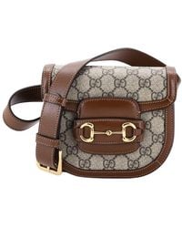 Gucci - Brown GG Coated Canvas & Leather Horsebit 1955 Belt Bag Mini (authentic Pre-loved) - Lyst