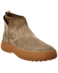 Tod's - Suede Bootie - Lyst