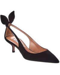 Aquazzura - Bow Tie 50 Suede Slingback Pump - Lyst