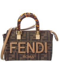 Fendi - By The Way Mini Ff & Leather Shoulder Bag - Lyst