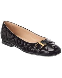 Tod's - Gomma Leather Flat - Lyst
