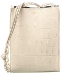 Jil Sander - Croc-Embossed Leather Braided Shoulder Bag - Lyst