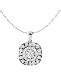 Lab Grown Diamonds - 14K 2.00 Ct. Tw. Lab-Grown Diamond Halo Pendant Necklace - Lyst