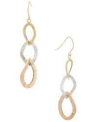 Italian Gold - 10K Graduated Twist Oval Drop Earrings - Lyst