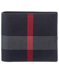 Burberry - Check Canvas Bifold Wallet - Lyst