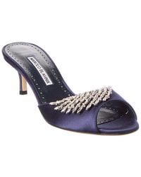 Manolo Blahnik - Lumada 50 Satin Mule - Lyst