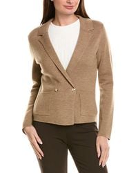 Bruno Magli - Contrast Trim V-Neck Wool Cardigan - Lyst