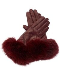 Sofiacashmere - Sofiacashmere 2-button Cashmere-lined Leather Gloves - Lyst