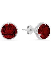 MaxColor - 14k 3.40 Ct. Tw. Garnet Halo Studs - Lyst