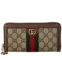 Gucci - Ophidia GG Supreme Canvas & Leather Zip Around Wallet - Lyst
