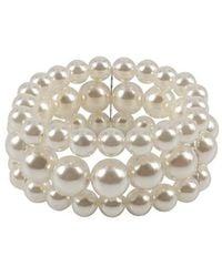 Liv Oliver - Silver Plated 12-14mm Shell Pearl Bracelet - Lyst