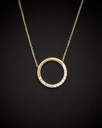 Italian Gold - 14k Cz Open Circle Necklace - Lyst